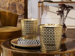 Large Black Oudh Scented Candle With Metal Sleeve