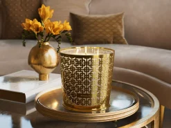Large Black Oudh Scented Candle With Metal Sleeve